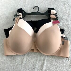 Vince Camuto Full Figure Spacer T-Shirt Bras 40C 3pk Set Skin Tone Black NWT